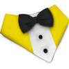 PawsIndia Yellow Tuxedo Bandana with Black Bow for Dogs and Cats Both-Clothing & Accessories Pawsindia Dropship M