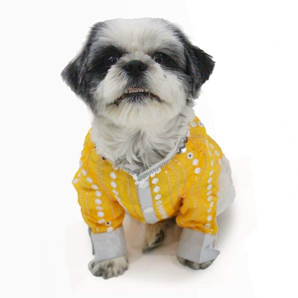 Dogobow Mirror Kurta for Dogs (Yellow)