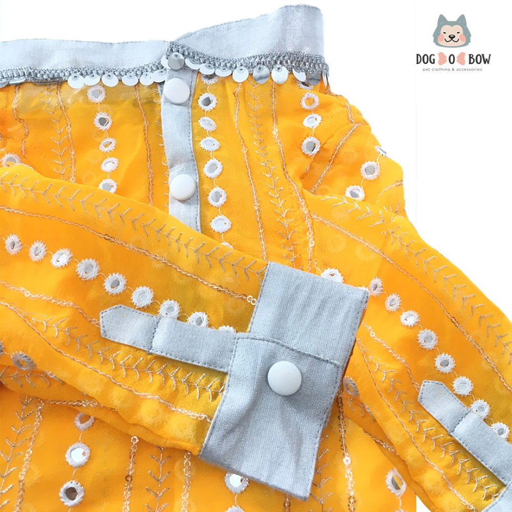 Dogobow Mirror Kurta for Dogs (Yellow)