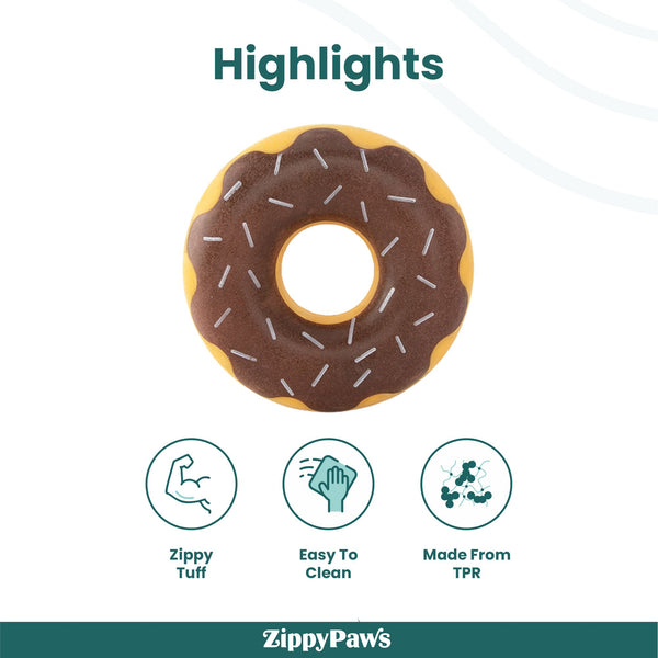 Zippy Paws Zippy Chocolate Tuff Donutz Plush Toy for Dogs