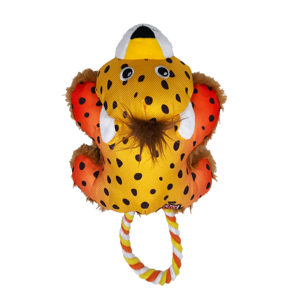 Kong Cozie Tuggz Cheetah Toy for Dogs (Yellow)