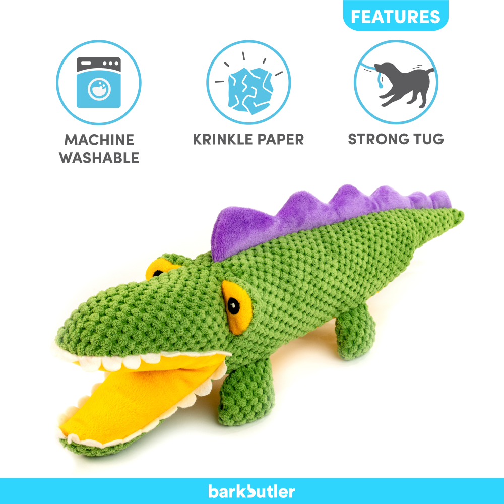 Barkbutler Aly The Gator Plush Toy for Dogs | For Medium Chewers