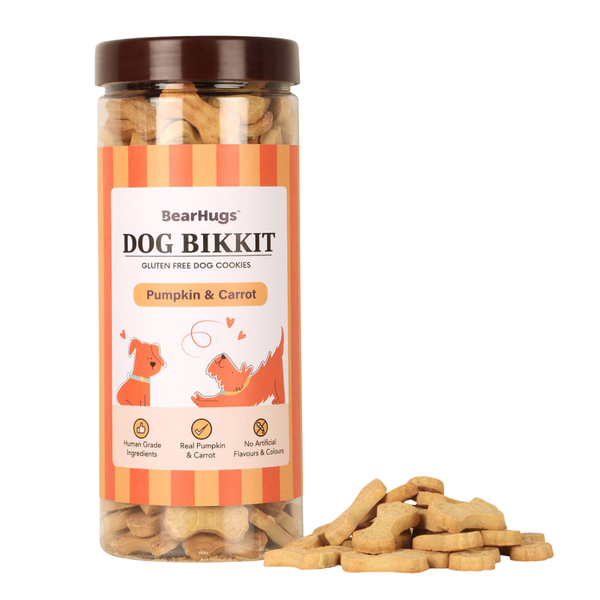 BearHugs Pumpkin & Carrot Bikkit Gluten Free Cookies Dog Treats