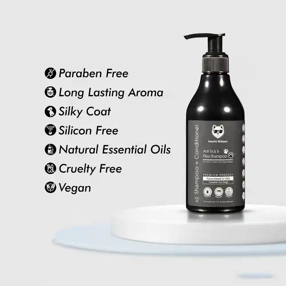 Hachi Wilson Premium Anti-Tick & Flea Shampoo for Dogs and Cats Both-Grooming Supplies Hachi Wilson