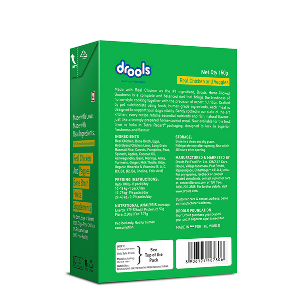 Drools Tetra Pack Real Chicken Veggies Dog Fresh Food