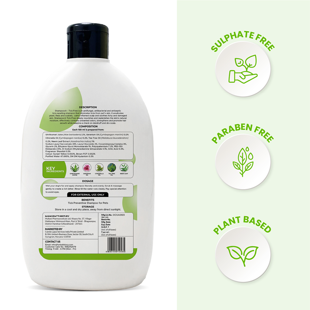 FurBall Story Shampooch Tick Free Shampoo for Dogs Dogs-Grooming Supplies Furball Story