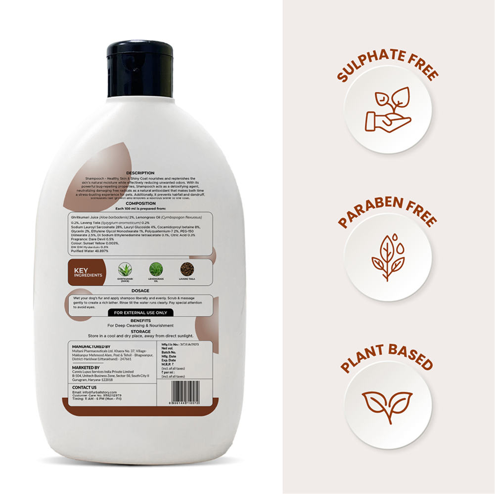 FurBall Story Shampooch Healthy Skin & Shiny Coat Shampoo for Dogs Dogs-Grooming Supplies Furball Story