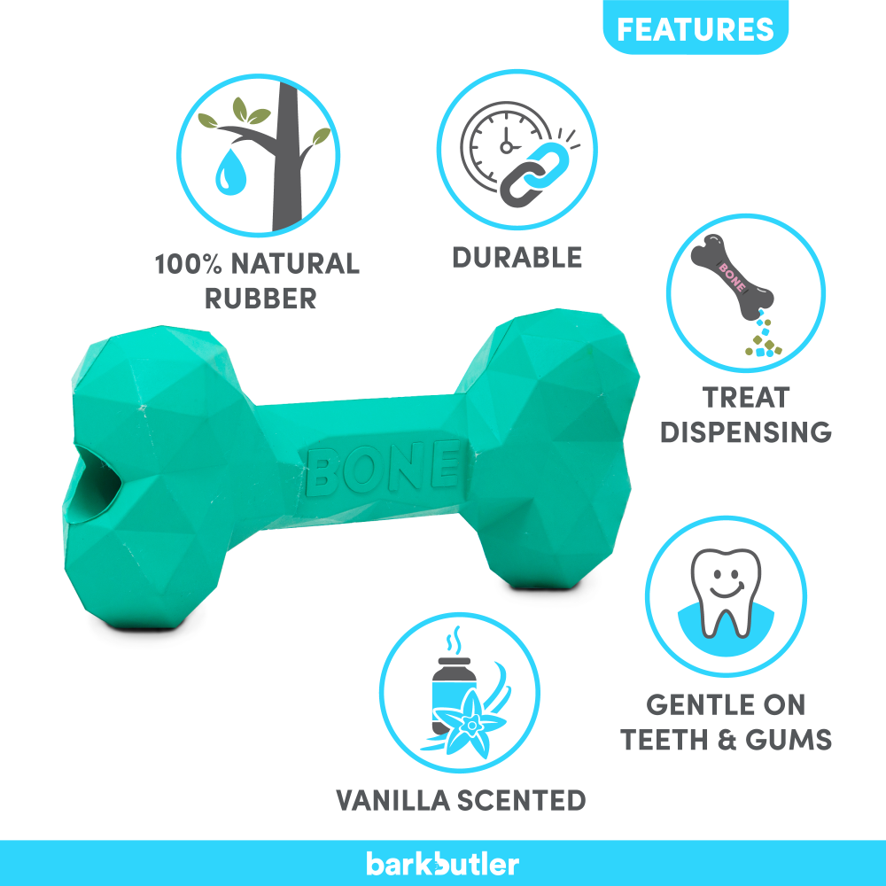 Barkbutler Chu the bone Treat Dispensing Toy for Dogs (Green) Dogs-Toys Barkbutler