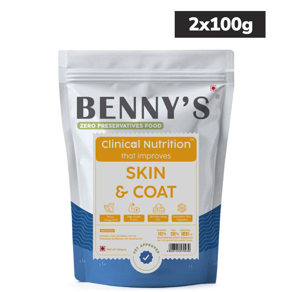 Benny's Bowl Clinical Nutrition for Healthy Skin and Coat Dog Wet Food Dogs-Fresh Food Bennys Bowl 2x100g