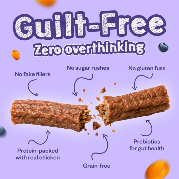 Tails Alive Shinyy+ Blueberry Blast Chicken Chew Sticks for Dogs