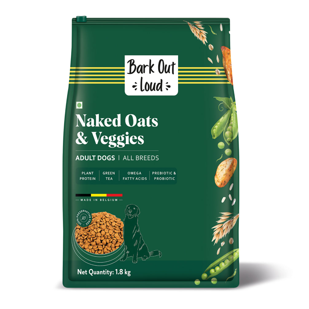 Bark Out Loud Naked Oats & Veggies, Veg Adult Dog Dry Food Dogs- Dry Food Bark Out Loud 1.8kg