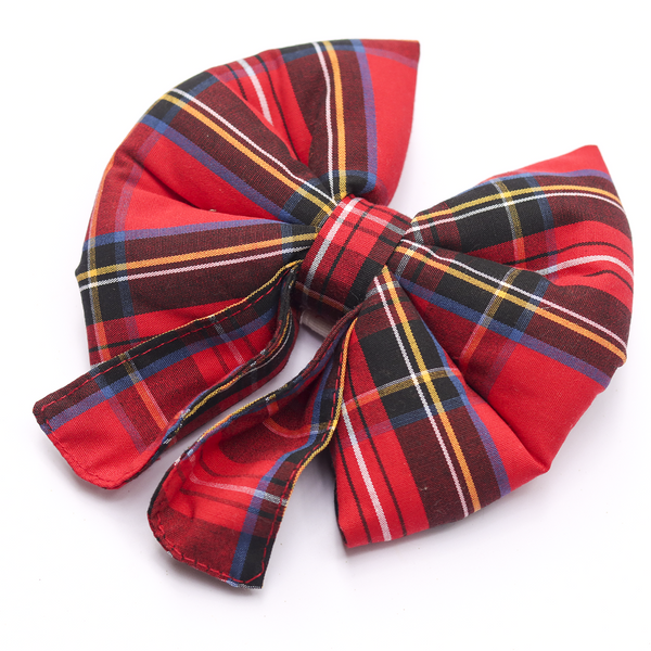 Skatrs Checkered Scottish Red Bow for Dogs and Cats