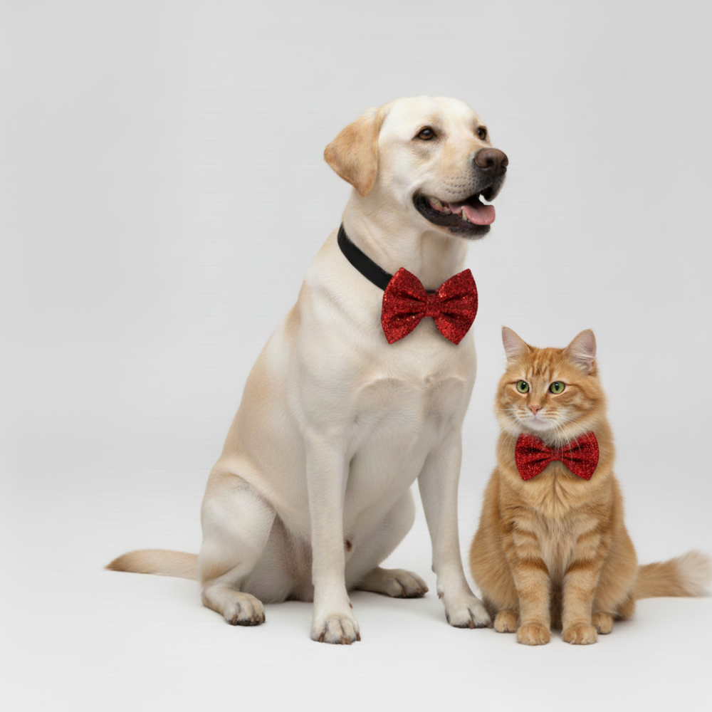 Skatrs Red Glitter Bow for Dogs and Cats Both-Clothing & Accessories Skatrs L