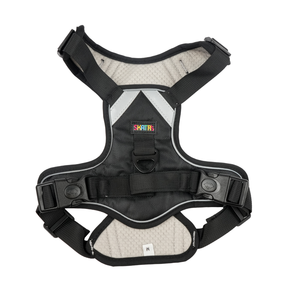 Skatrs Fully Padded Comfort Midnight Reflective Harness for Dogs & Cats (Black) Both-Collar, Leashes, harnesses Skatrs