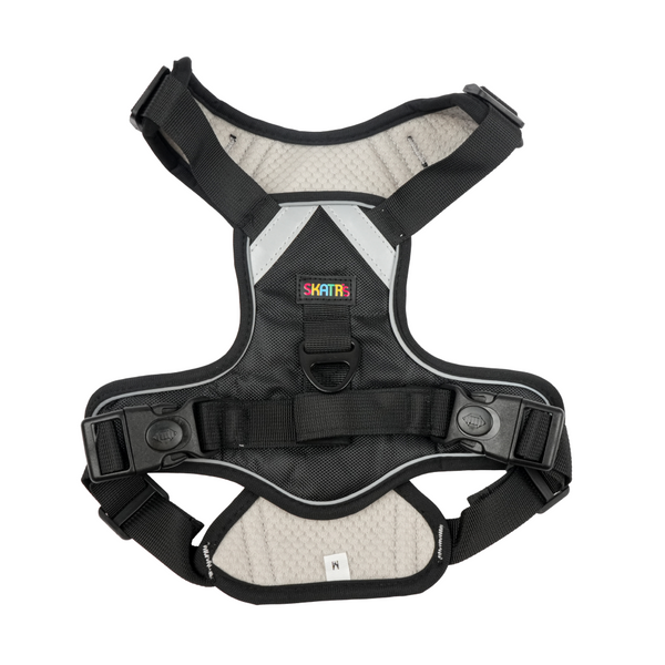Skatrs Fully Padded Comfort Midnight Reflective Harness for Dogs & Cats (Black)