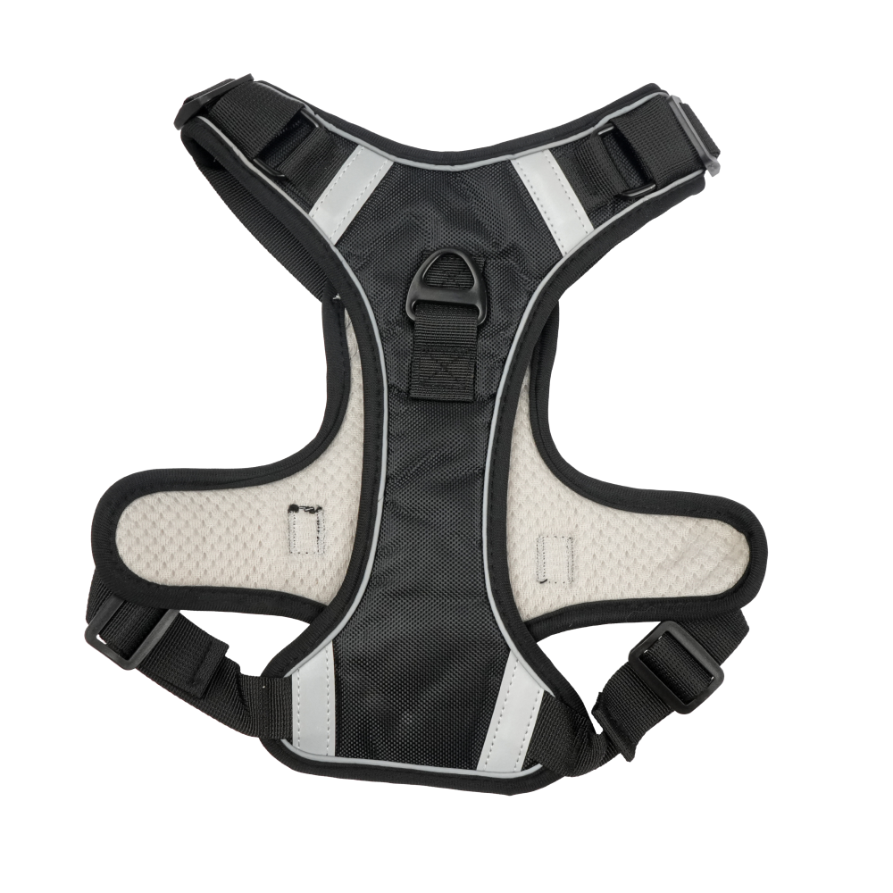 Skatrs Fully Padded Comfort Midnight Reflective Harness for Dogs & Cats (Black) Both-Collar, Leashes, harnesses Skatrs