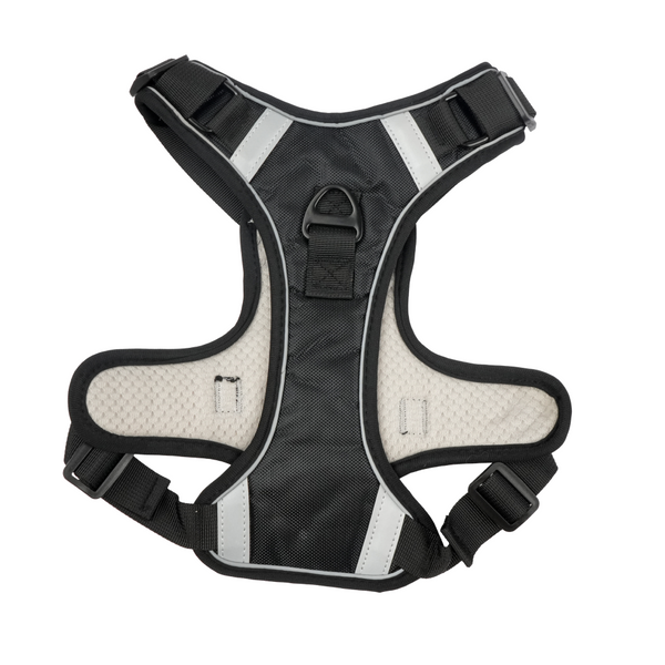 Skatrs Fully Padded Comfort Midnight Reflective Harness for Dogs & Cats (Black)