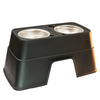 Skatrs Black & Bold Twin Bowl Raised Feeder for Dogs Both-Bowls & Feeders Skatrs 500mL+500mL