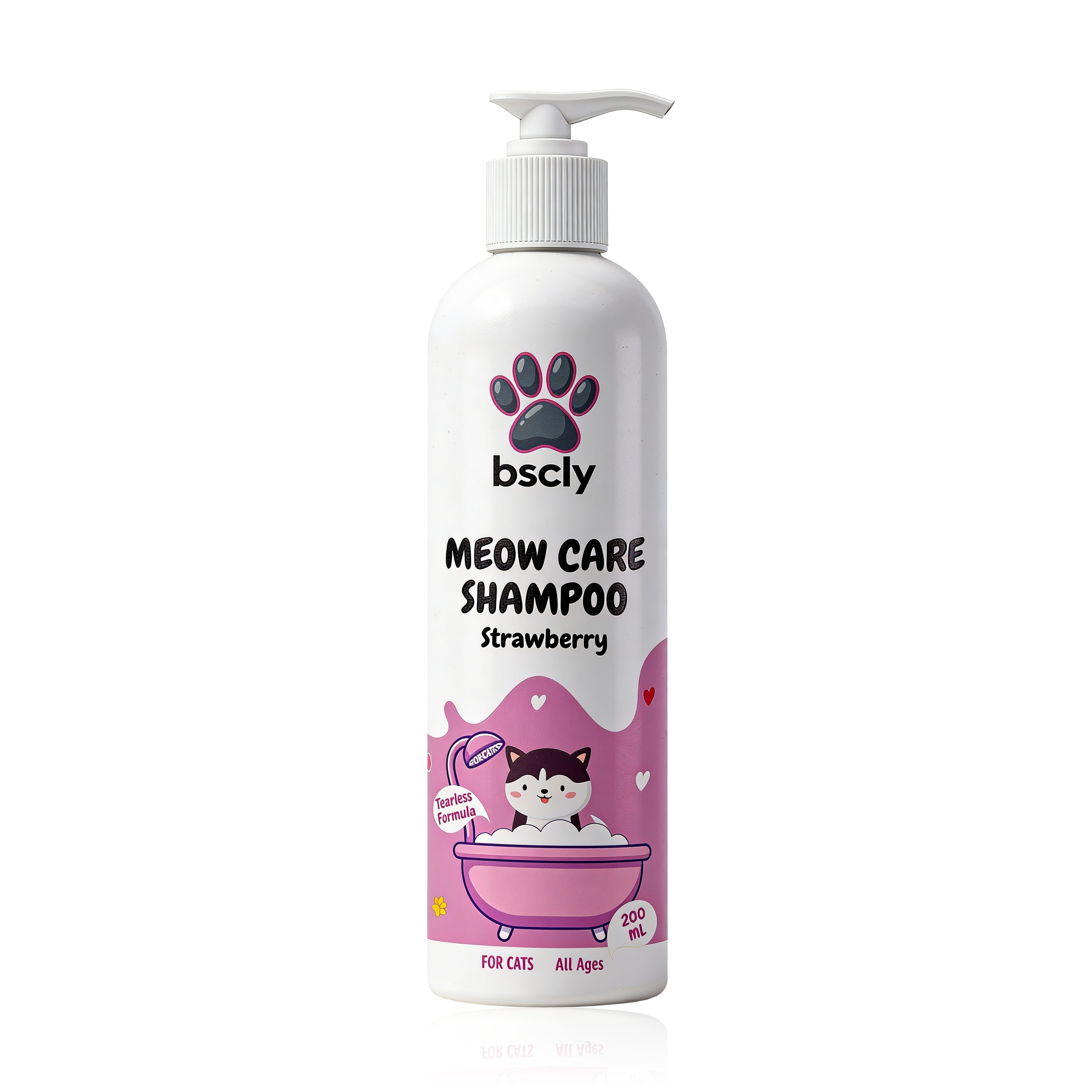 Bscly Strawberry Meow Care Shampoo for Cats Cats-Grooming Supplies Bscly 200mL