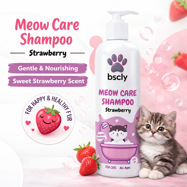 Bscly Strawberry Meow Care Shampoo for Cats