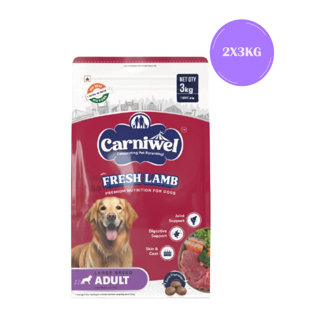 Carniwel Fresh Lamb Large Breed Adult Dog Dry Food Dogs- Dry Food Carniwel 2x3kg