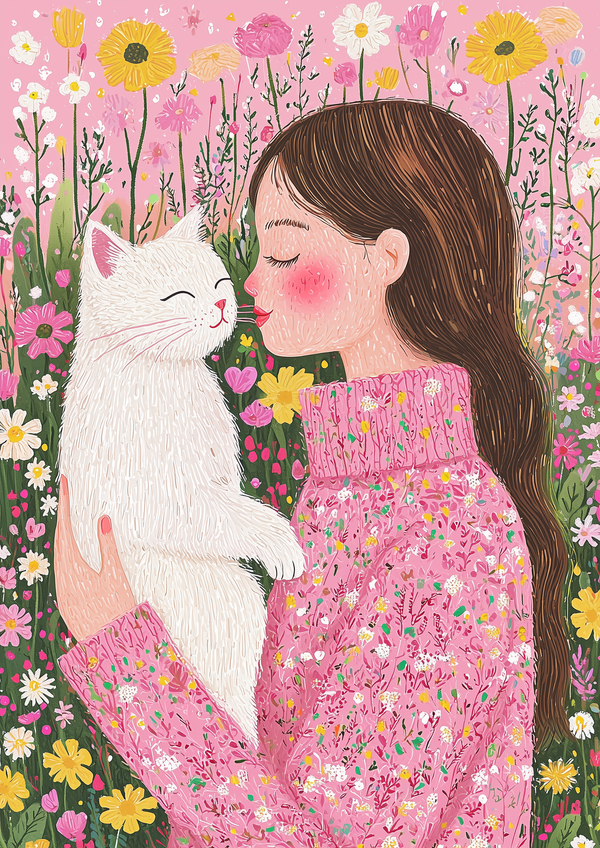 EverythingBoho Cat Mom Wall Art (White)