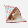 Skatrs Cozy Tent for Cats, Kittens and Small Dogs (Coral Red and Blue) Cats-Bedding, Mats & Travel Supplies Skatrs