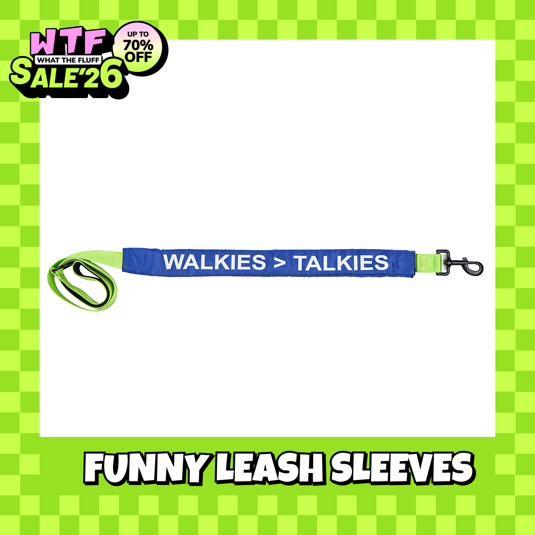 WTF Funny Leash Sleeves for Dogs and Cats (Blue) Both-Collar, Leashes, harnesses Supertails One Size