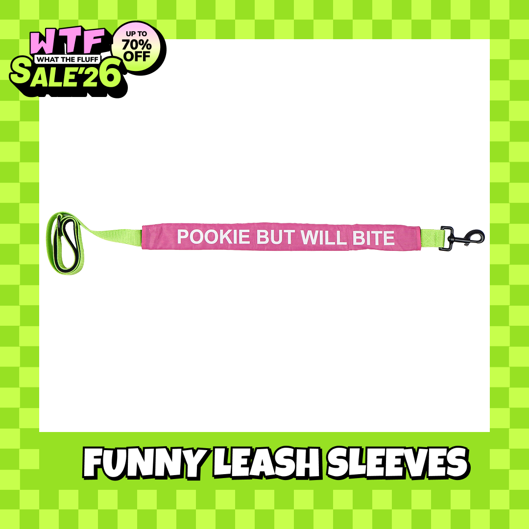 WTF Funny Leash Sleeves for Dogs and Cats (Pink) Both-Collar, Leashes, harnesses Supertails One Size