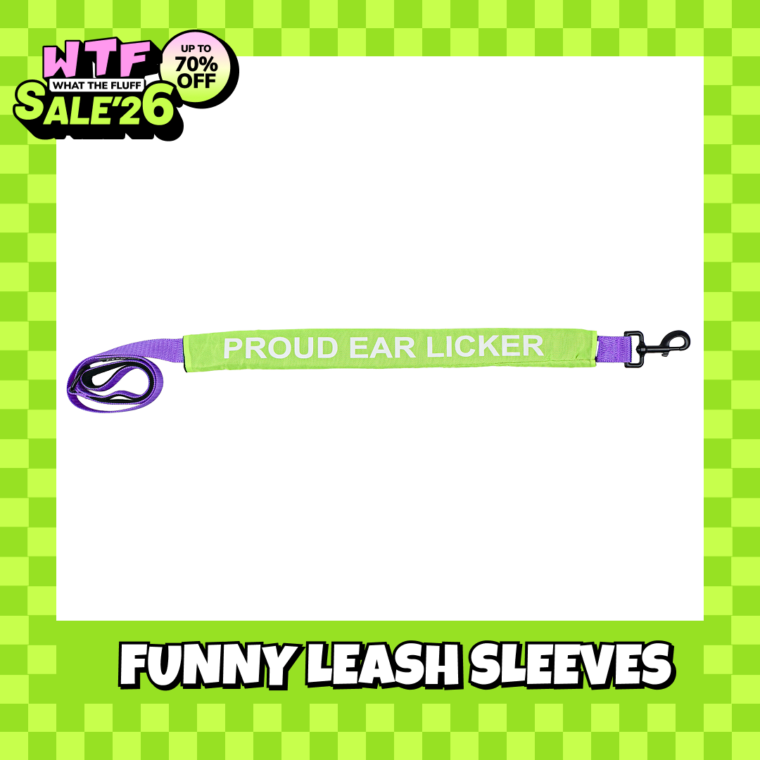 WTF Funny Leash Sleeves for Dogs and Cats (Green) Both-Collar, Leashes, harnesses Supertails