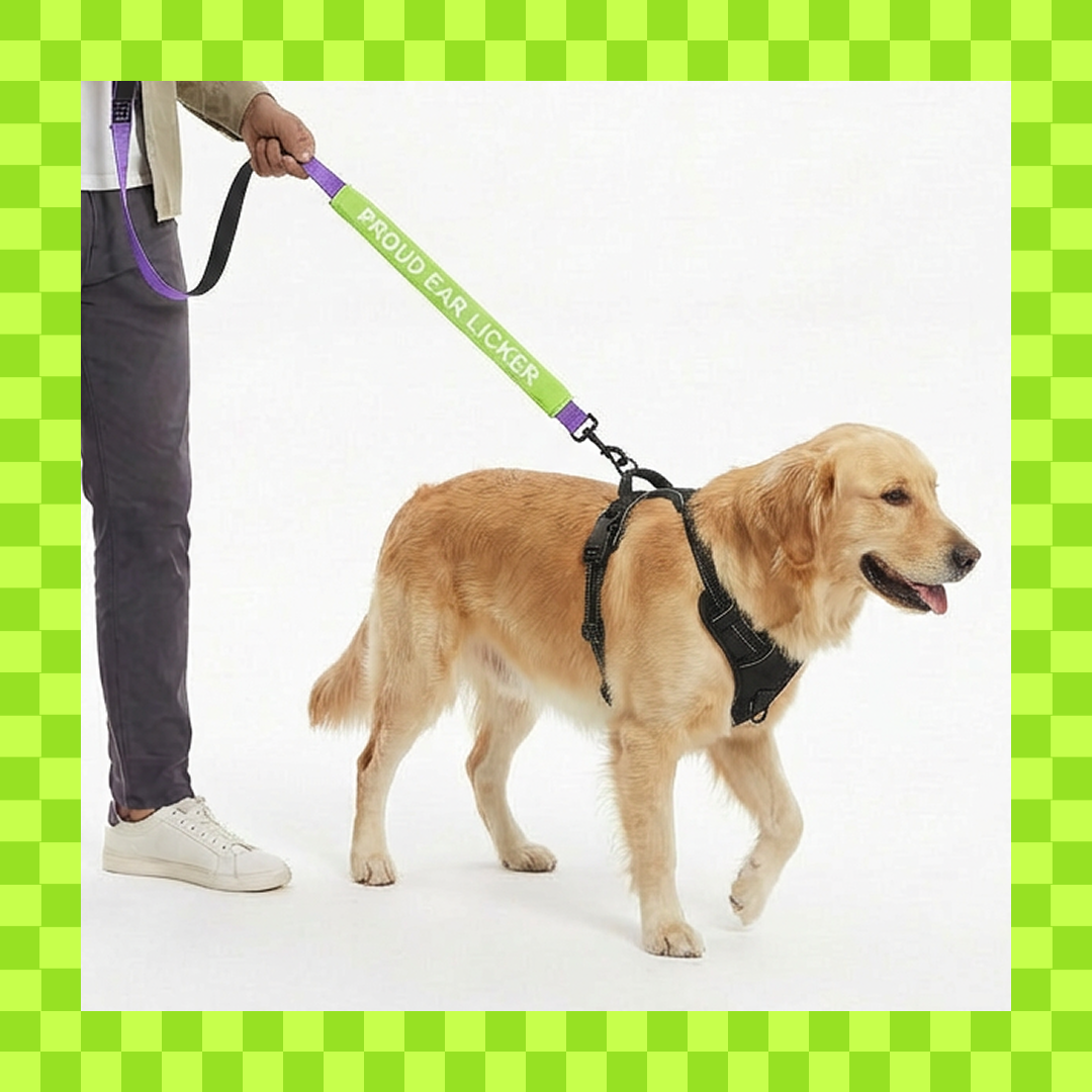 WTF Funny Leash Sleeves for Dogs and Cats (Green) Both-Collar, Leashes, harnesses Supertails