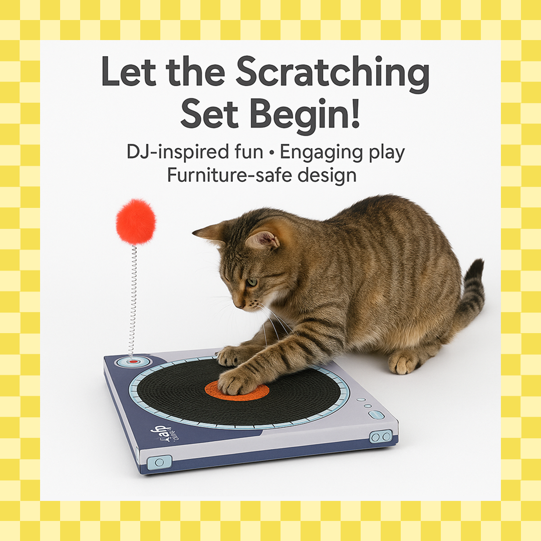 Talking Dog Club Vynil Scratcher Toy for Cats (Black) Cats-Toys Talking Dog Club Dropship