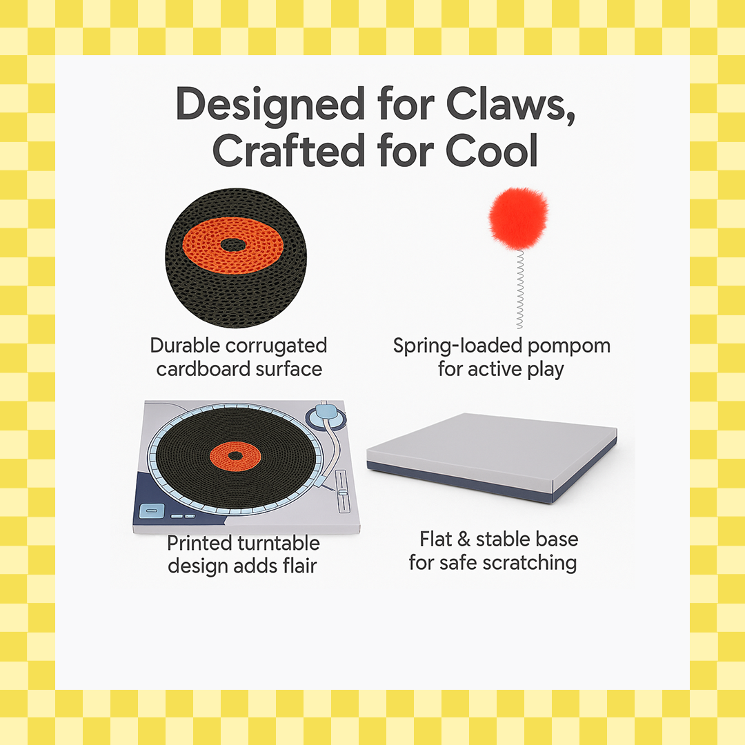 Talking Dog Club Vynil Scratcher Toy for Cats (Black) Cats-Toys Talking Dog Club Dropship