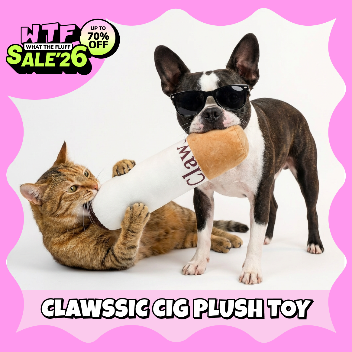 WTF Clawsicc Cigarette Plush Toy For Dogs and Cats Both-Toys Supertails 48cm