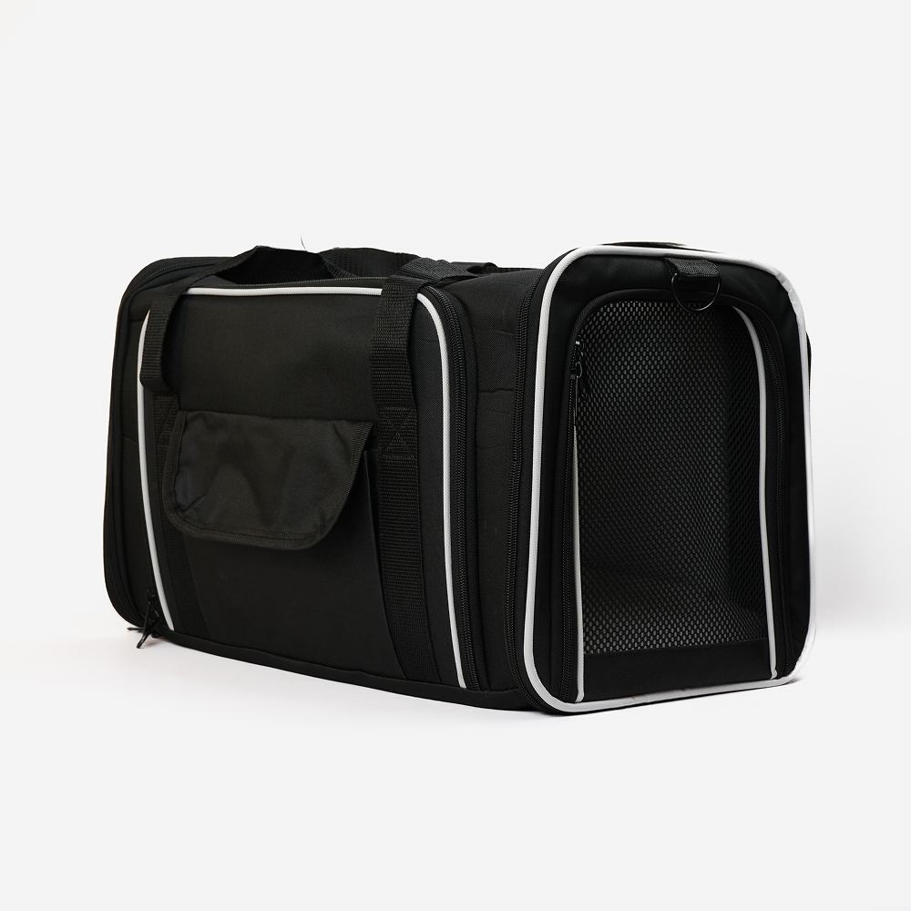 Skatrs Foldable Expandable Pet Travel Carrier Bag for Small Dogs, Adult Cats & Kittens (Black) Cats-Bedding, Mats & Travel Supplies Skatrs