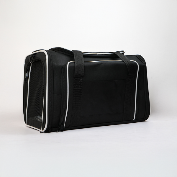 Skatrs Foldable Expandable Pet Travel Carrier Bag for Small Dogs, Adult Cats & Kittens (Black)