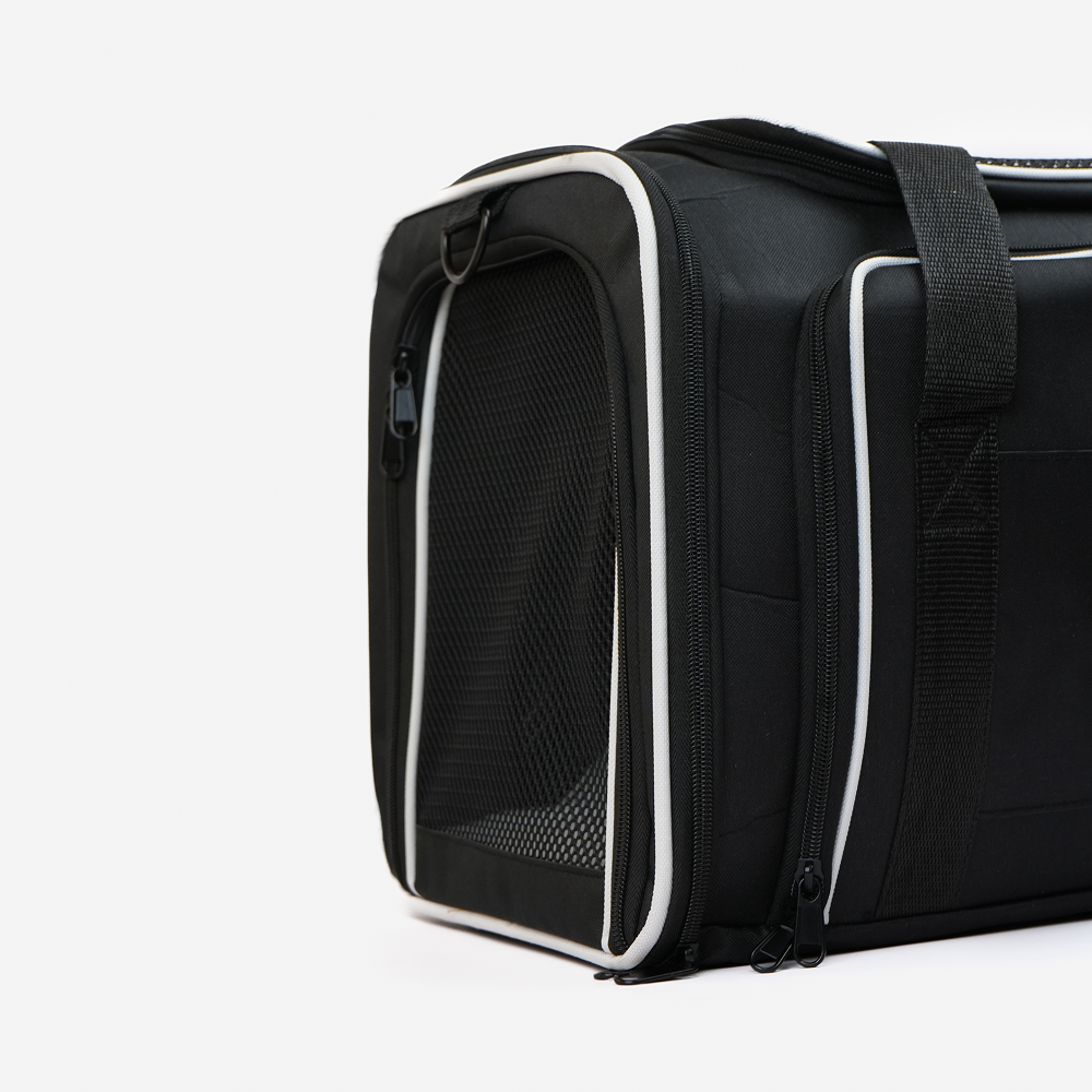 Skatrs Foldable Expandable Pet Travel Carrier Bag for Small Dogs, Adult Cats & Kittens (Black) Cats-Bedding, Mats & Travel Supplies Skatrs