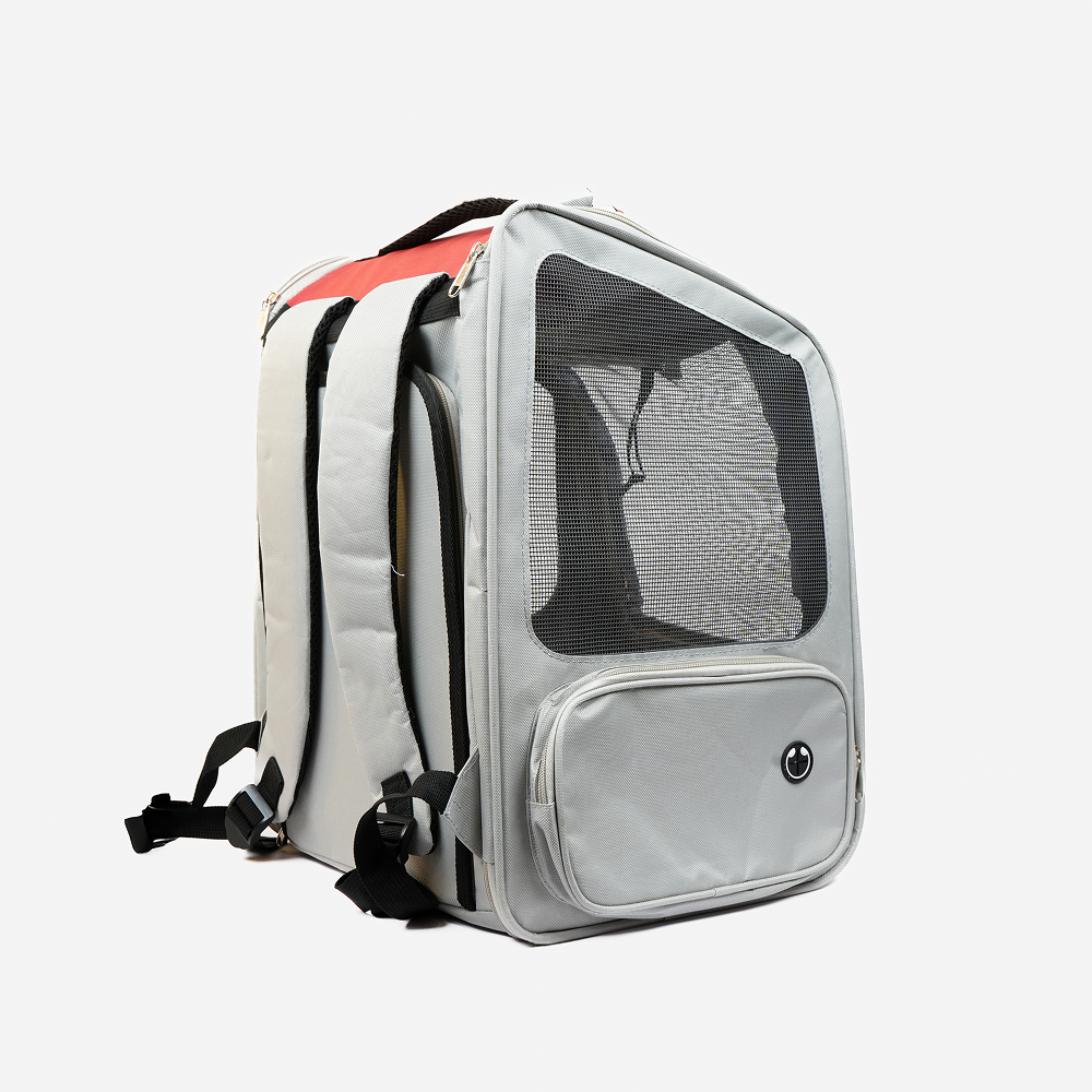 Skatrs Breathable Cat Backpack Carrier Foldable & Ventilated Travel Bag for Adult & Kitten Cats (Red) Cats-Bedding, Mats & Travel Supplies Skatrs