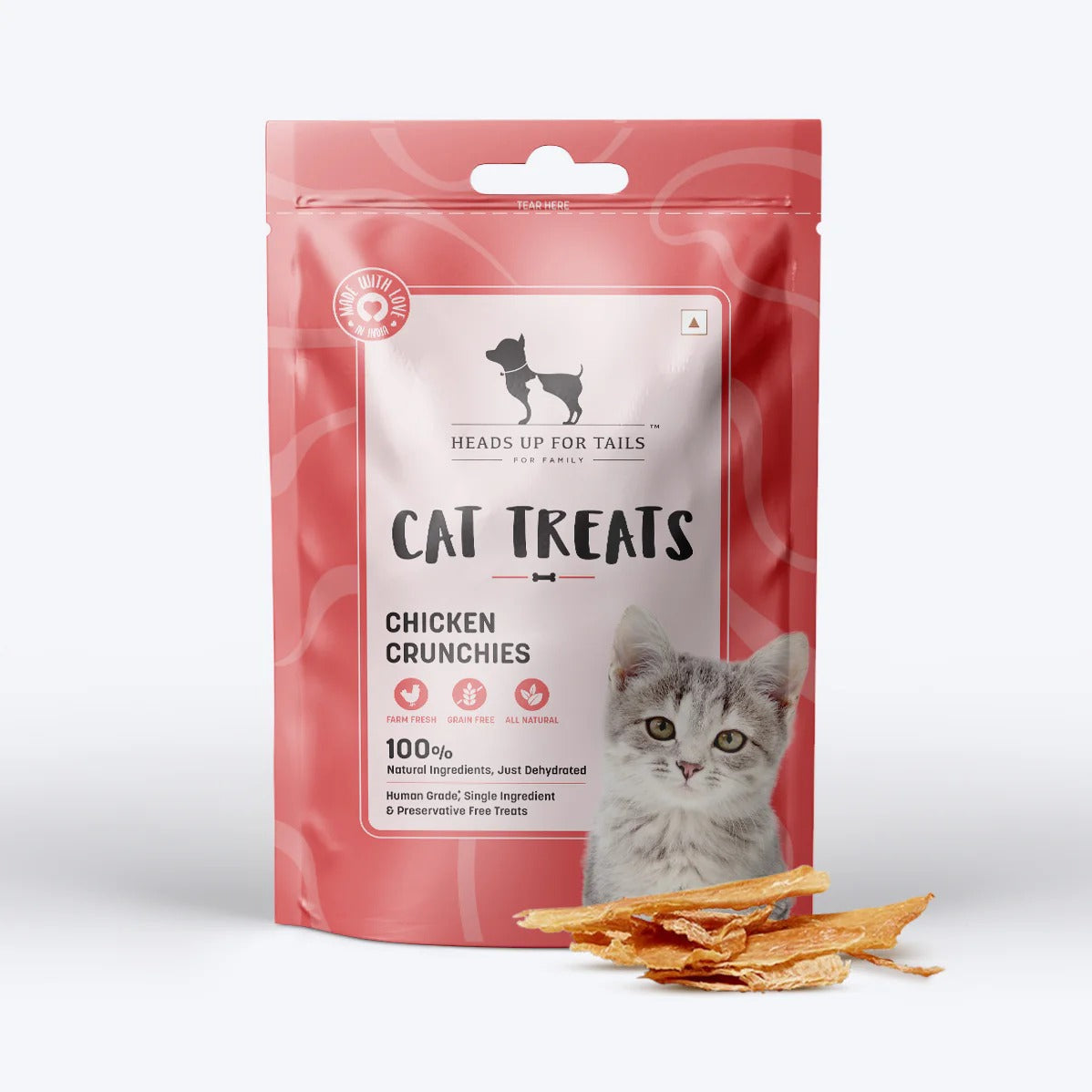 HUFT Dehydrated Chicken Crunchies Cat Treats Cats-Treats & Others Heads Up for Tails 35g