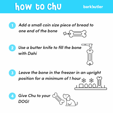 Barkbutler Chu the bone Treat Dispensing Toy for Dogs (Black)