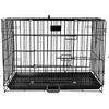 Chullbull Single Door Iron Powder Coated with Removable Tray Carrier for Dogs and Cats (Black) Both-Bedding, Mats & Travel Supplies Chullbull Dropship S