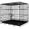 Chullbull Single Door Iron Powder Coated with Removable Tray Carrier for Dogs and Cats (Black) Both-Bedding, Mats & Travel Supplies Chullbull Dropship