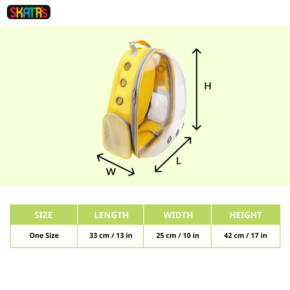 Skatrs Astronaut Space Capsule Carrier Backpack for Cats (Yellow) Cats-Bedding, Mats & Travel Supplies Skatrs