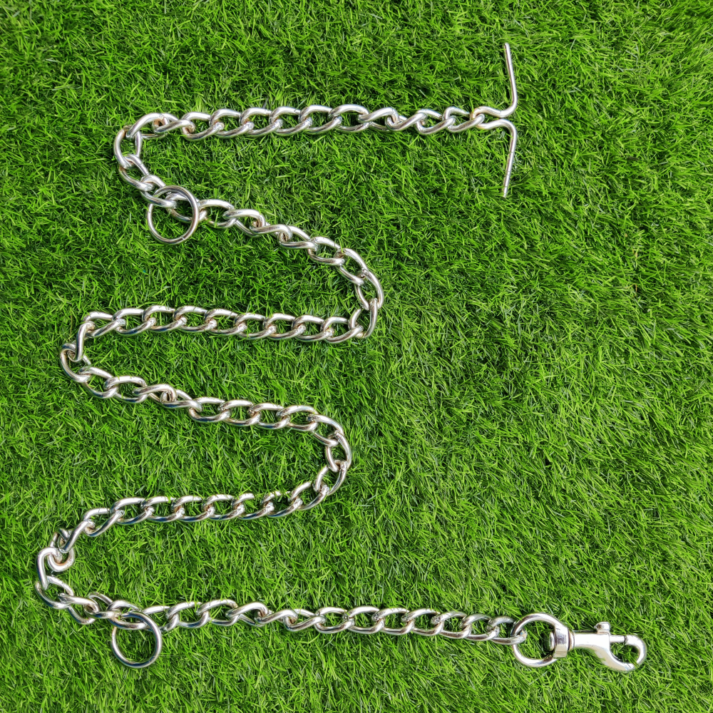 Chullbull Heavy Duty Chain Leash for Dogs (Silver) Dogs-Collar, Leashes, harnesses Chullbull Dropship