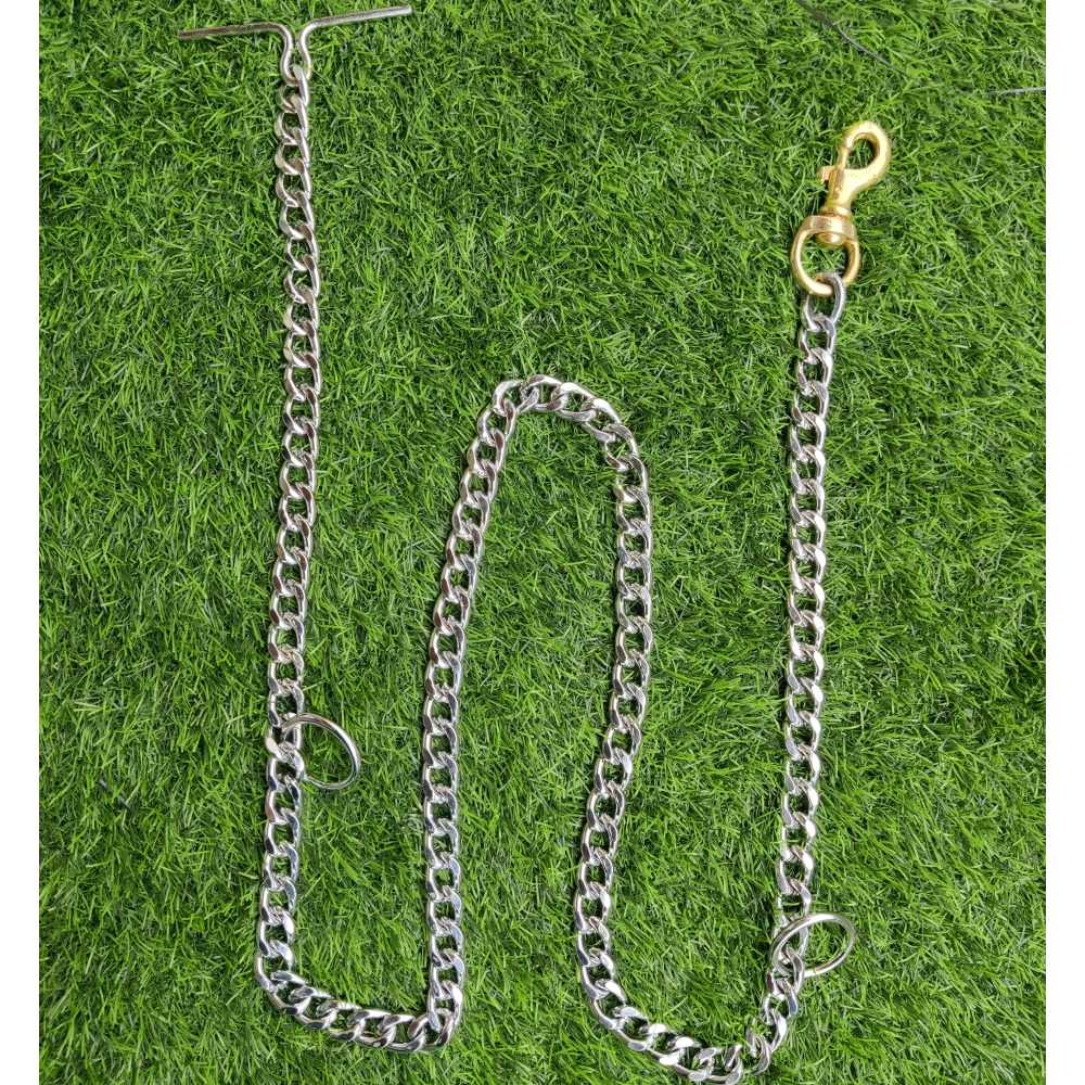 Chullbull Heavy Duty Brass Chain Leash for Dogs (Silver) Dogs-Collar, Leashes, harnesses Chullbull Dropship