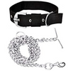 Chullbull Nylon Collar and Heavy Chain Leash for Dogs (Black) Dogs-Collar, Leashes, harnesses Chullbull Dropship L