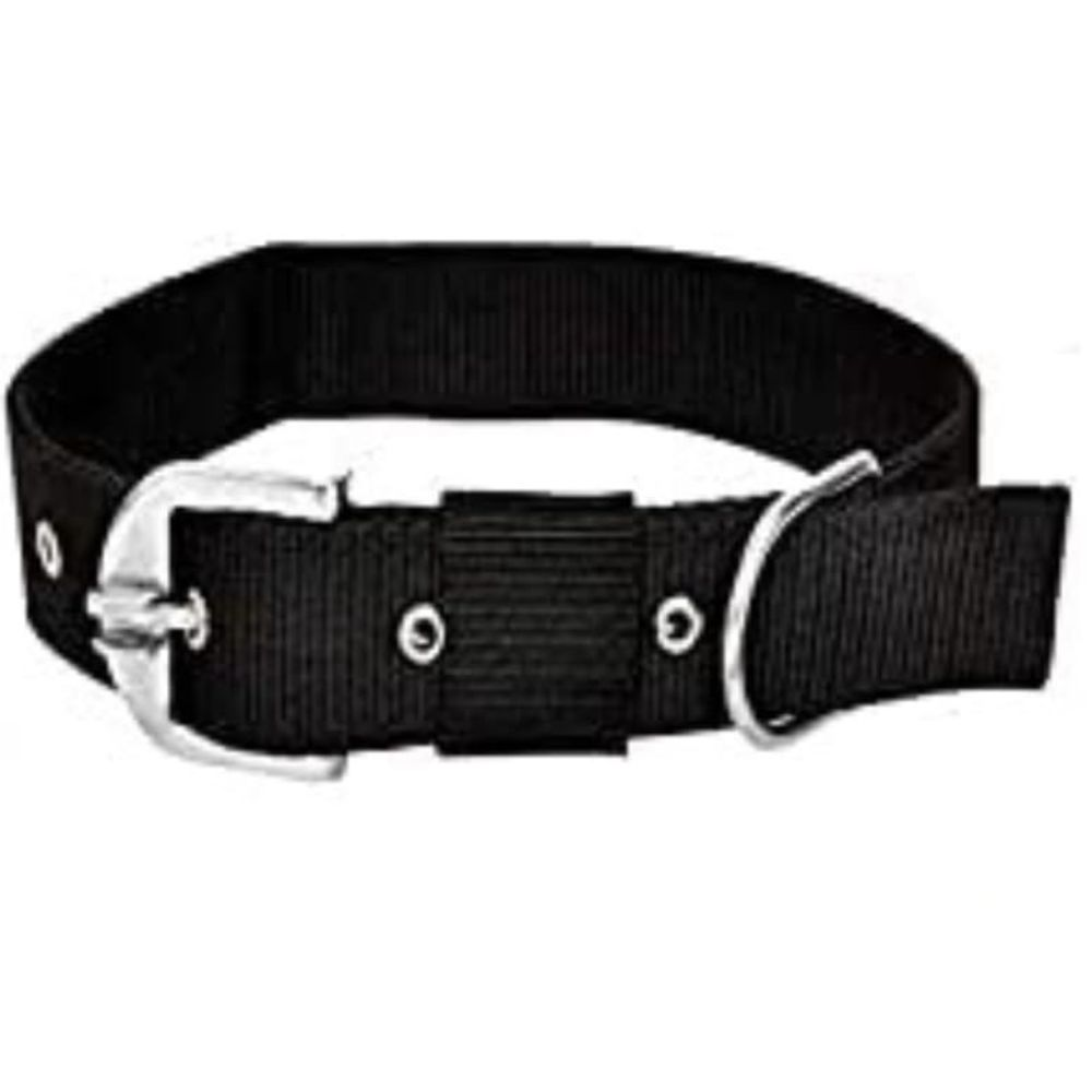 Chullbull Nylon Collar and Heavy Chain Leash for Dogs (Black) Dogs-Collar, Leashes, harnesses Chullbull Dropship