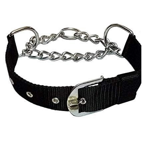 Chullbull Nylon & Stainless Steel Choke Chain Collar for Dogs