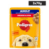 Pedigree Chicken and Liver Chunks in Gravy Adult Dog Wet Food (70g) Dogs-Wet Food Pedigree 3x70g