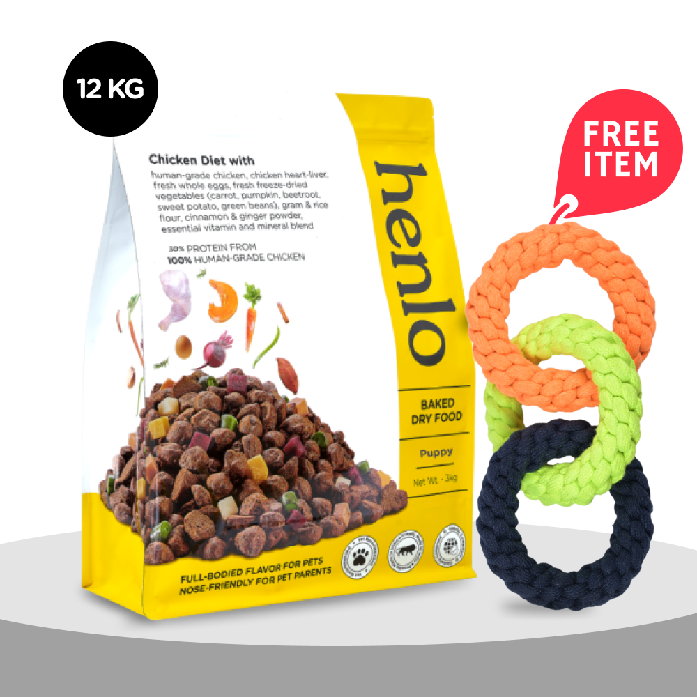 Henlo Chicken & Veg Baked Dry Food for Puppies & Small Breed Dogs | 100% Human Grade Ingredients Dogs- Dry Food Henlo